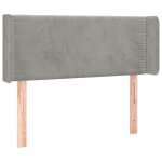 Vidaxl t�te de lit avec oreilles gris clair 103x16x78 / 88 cm velours