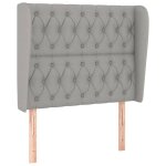 Vidaxl tête de lit avec oreilles gris clair 103x23x118 / 128 cm tissu Vidaxl tête de lit avec oreilles gris clair 103x23x118 / 128 cm tissu