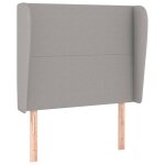 Vidaxl tête de lit avec oreilles gris clair 103x23x118 / 128 cm tissu Vidaxl tête de lit avec oreilles gris clair 103x23x118 / 128 cm tissu