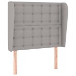 Vidaxl t�te de lit avec oreilles gris clair 103x23x118 / 128 cm tissu