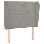 Vidaxl tête de lit avec oreilles gris clair 103x23x118 / 128 cm velours Vidaxl tête de lit avec oreilles gris clair 103x23x118 / 128 cm velours