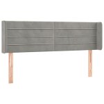 Vidaxl tte de lit avec oreilles gris clair 147x16x78 / 88 cm velours