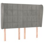 Vidaxl t�te de lit avec oreilles gris clair 147x23x118 / 128 cm velours