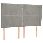 Vidaxl t�te de lit avec oreilles gris clair 147x23x118 / 128 cm velours