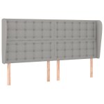 Vidaxl t�te de lit avec oreilles gris clair 163x23x118 / 128 cm tissu