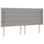 Vidaxl t�te de lit avec oreilles gris clair 203x16x118 / 128 cm tissu