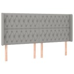 Vidaxl tte de lit avec oreilles gris clair 203x16x118 / 128 cm tissu
