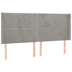 Vidaxl tte de lit avec oreilles gris clair 203x16x118 / 128 cm velours