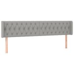 Vidaxl tête de lit avec oreilles gris clair 203x16x78 / 88 cm tissu Vidaxl tête de lit avec oreilles gris clair 203x16x78 / 88 cm tissu