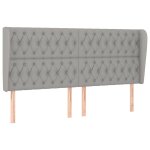 Vidaxl tête de lit avec oreilles gris clair 203x23x118 / 128 cm tissu Vidaxl tête de lit avec oreilles gris clair 203x23x118 / 128 cm tissu