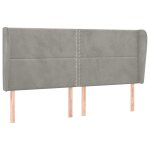 Vidaxl tête de lit avec oreilles gris clair 203x23x118 / 128 cm velours Vidaxl tête de lit avec oreilles gris clair 203x23x118 / 128 cm velours