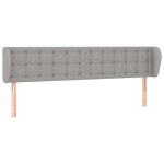 Vidaxl tête de lit avec oreilles gris clair 203x23x78 / 88 cm tissu Vidaxl tête de lit avec oreilles gris clair 203x23x78 / 88 cm tissu