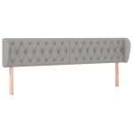 Vidaxl tête de lit avec oreilles gris clair 203x23x78 / 88 cm tissu Vidaxl tête de lit avec oreilles gris clair 203x23x78 / 88 cm tissu