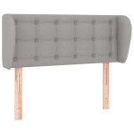 Vidaxl t�te de lit avec oreilles gris clair 93x23x78 / 88 cm tissu