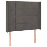Vidaxl tte de lit avec oreilles gris fonc 103x16x118 / 128 cm velours