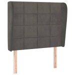 Vidaxl tête de lit avec oreilles gris foncé 103x23x118 / 128 cm velours Vidaxl tête de lit avec oreilles gris foncé 103x23x118 / 128 cm velours