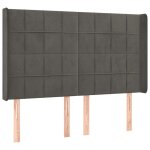 Vidaxl t�te de lit avec oreilles gris fonc� 147x16x118 / 128 cm velours