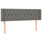 Vidaxl tête de lit avec oreilles gris foncé 147x16x78 / 88 cm tissu Vidaxl tête de lit avec oreilles gris foncé 147x16x78 / 88 cm tissu