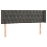 Vidaxl t�te de lit avec oreilles gris fonc� 147x16x78 / 88 cm velours