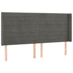 Vidaxl tte de lit avec oreilles gris fonc 203x16x118 / 128 cm velours