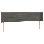 Vidaxl tte de lit avec oreilles gris fonc 203x16x78 / 88 cm velours