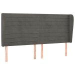Vidaxl tte de lit avec oreilles gris fonc 203x23x118 / 128 cm velours