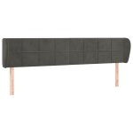 Vidaxl tte de lit avec oreilles gris fonc 203x23x78 / 88 cm velours