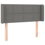 Vidaxl tête de lit avec oreilles gris foncé 83x16x78 / 88 cm tissu Vidaxl tête de lit avec oreilles gris foncé 83x16x78 / 88 cm tissu