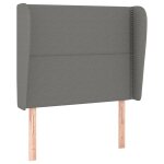 Vidaxl tête de lit avec oreilles gris foncé 83x23x118 / 128 cm tissu Vidaxl tête de lit avec oreilles gris foncé 83x23x118 / 128 cm tissu