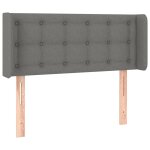 Vidaxl t�te de lit avec oreilles gris fonc� 93x16x78 / 88 cm tissu