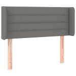 Vidaxl tête de lit avec oreilles gris foncé 93x16x78 / 88 cm tissu Vidaxl tête de lit avec oreilles gris foncé 93x16x78 / 88 cm tissu