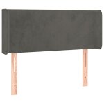 Vidaxl t�te de lit avec oreilles gris fonc� 93x16x78 / 88 cm velours