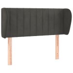 Vidaxl tête de lit avec oreilles gris foncé 93x23x78 / 88 cm velours Vidaxl tête de lit avec oreilles gris foncé 93x23x78 / 88 cm velours