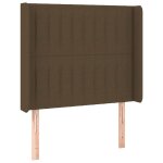 Vidaxl tête de lit avec oreilles marron foncé 103x16x118 / 128 cm tissu Vidaxl tête de lit avec oreilles marron foncé 103x16x118 / 128 cm tissu