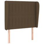 Vidaxl tête de lit avec oreilles marron foncé 103x23x118 / 128 cm tissu Vidaxl tête de lit avec oreilles marron foncé 103x23x118 / 128 cm tissu
