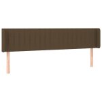 Vidaxl tête de lit avec oreilles marron foncé 203x16x78 / 88 cm tissu Vidaxl tête de lit avec oreilles marron foncé 203x16x78 / 88 cm tissu