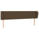 Vidaxl tête de lit avec oreilles marron foncé 203x23x78 / 88 cm tissu Vidaxl tête de lit avec oreilles marron foncé 203x23x78 / 88 cm tissu