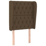 Vidaxl tête de lit avec oreilles marron foncé 83x23x118 / 128 cm tissu Vidaxl tête de lit avec oreilles marron foncé 83x23x118 / 128 cm tissu
