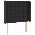Vidaxl tête de lit avec oreilles noir 103x16x118 / 128 cm similicuir Vidaxl tête de lit avec oreilles noir 103x16x118 / 128 cm similicuir