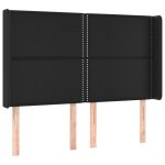 Vidaxl tte de lit avec oreilles noir 147x16x118 / 128 cm similicuir