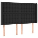 Vidaxl tête de lit avec oreilles noir 147x16x118 / 128 cm similicuir Vidaxl tête de lit avec oreilles noir 147x16x118 / 128 cm similicuir