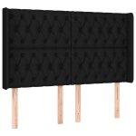 Vidaxl tte de lit avec oreilles noir 147x16x118 / 128 cm tissu