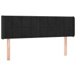 Vidaxl tte de lit avec oreilles noir 147x16x78 / 88 cm velours