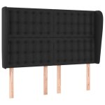 Vidaxl tte de lit avec oreilles noir 147x23x118 / 128 cm similicuir