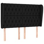 Vidaxl t�te de lit avec oreilles noir 147x23x118 / 128 cm tissu