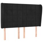 Vidaxl t�te de lit avec oreilles noir 147x23x118 / 128 cm velours