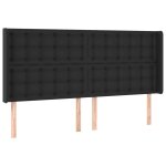 Vidaxl tte de lit avec oreilles noir 163x16x118 / 128 cm similicuir