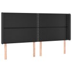 Vidaxl tte de lit avec oreilles noir 183x16x118 / 128 cm similicuir