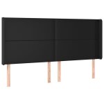 Vidaxl tte de lit avec oreilles noir 203x16x118 / 128 cm similicuir