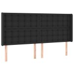 Vidaxl tte de lit avec oreilles noir 203x16x118 / 128 cm similicuir